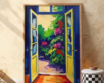 Matisse Inspired Open Window Print, Colorful Abstract Art (Digital Download)