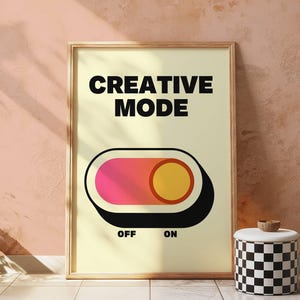 Wydruk artystyczny w stylu retro w stylu kreatywnym: modna dekoracja ścienna do biura (pobranie cyfrowe)
