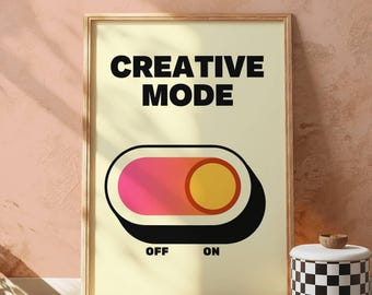 Creative Mode Retro Art Print: Trendy Office Wall Decor (Digital Download)