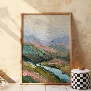 Textured Western Landscape Art Print: Earthy Southwestern Decor (Digital Download)
