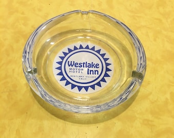 Man Cave Ashtray Vintage Plaza International Hotel and Inns Ashtray Clear Smokey Gray Ashtray Casino Style Gray Ashtray