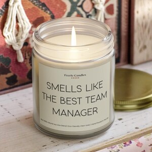 Sports Team Manager Gift Candle Thank You End of Season Present for Coach or Manager Hockey Basketball Football Baseball Soccer Gift image 2