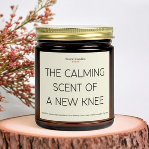 Knee Replacement Surgery Recovery Candle, Humorous Knee Surgery Gifts, Get Well Soon Present, Thoughtful Gift for Surgery Patient image 5