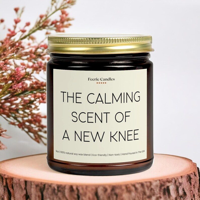 Knee Replacement Surgery Recovery Candle, Humorous Knee Surgery Gifts, Get Well Soon Present, Thoughtful Gift for Surgery Patient image 5