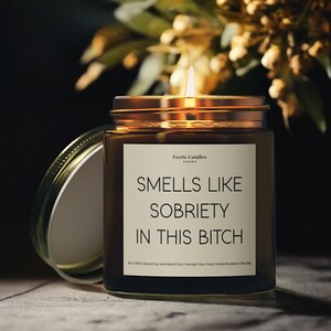 Sobriety Gift Candle One Year Sober Anniversary Milestone Recovery Encouragement Present for Her Him Soberversary Celebration Keepsake Gift image 4