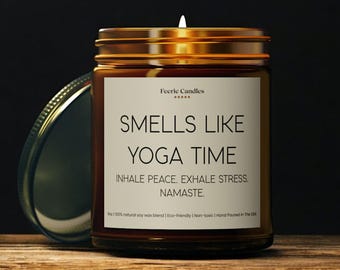 Smells Like Yoga Time Candle Tranquility Gift for Yogis Soy Wax Birthday Candle for Her Yoga Lover Gift for Friend Girlfriend or Wife