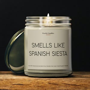 Spanish Siesta Candle Gift Smells Like a Trip to Spain Personalized Travel Candle Birthday Trip Reveal Gift for Her or Him Spain Lover