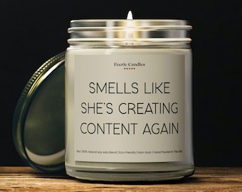 Personalized Content Creator Candle Custom Gift for Blogger Podcaster Influencer Social Media Manager Digital Creator Desk Candle