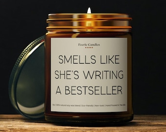 Personalized Writer Gift Funny Birthday Candle for Her Custom Author Gift for Writer's Block Best Seller Book Lover Creative Gift for Friend