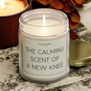 Knee Replacement Surgery Recovery Candle, Humorous Knee Surgery Gifts, Get Well Soon Present, Thoughtful Gift for Surgery Patient image 2