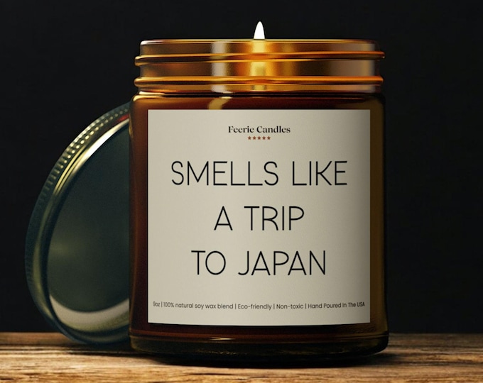 Cherry Blossoms in Kyoto Candle Gift Japan Travel Candle Custom Trip Reveal Gift for Her or Him Japanese Cherry Blossom Vacation Candle