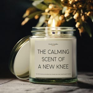Knee Replacement Surgery Recovery Candle, Humorous Knee Surgery Gifts, Get Well Soon Present, Thoughtful Gift for Surgery Patient image 4