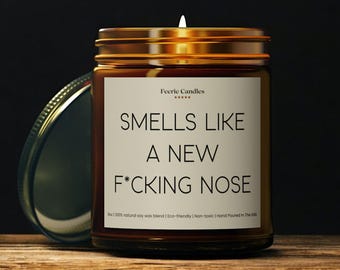 Funny Nose Job Gift for Her Him Smells Like a New F*cking Nose Candle Plastic Surgery Rhinoplasty Recovery Present Get Well Soon Gift