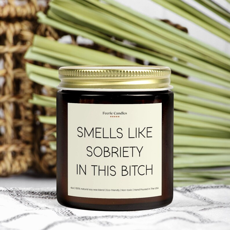 Sobriety Gift Candle One Year Sober Anniversary Milestone Recovery Encouragement Present for Her Him Soberversary Celebration Keepsake Gift image 6