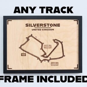 Gepersonaliseerde houten F1-trackprint 2025, aangepast Monaco, Silverstone, Monza, Spa, formule 1-muurkunst, motorsportcadeau, racedecor
