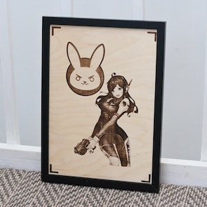 D.Va Overwatch Print – Gamer Girl Wall Art, Anime Style Poster, Gaming Room Decor, DVa Fan Gift, Geeky Video Game Artwork