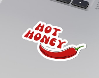 Hot Honey Sticker - Fun Vinyl Decals for Water Bottles, Laptops, Journals, Gift for Foodies, Hot Honey Lovers, Gift for Boyfriend Girlfriend