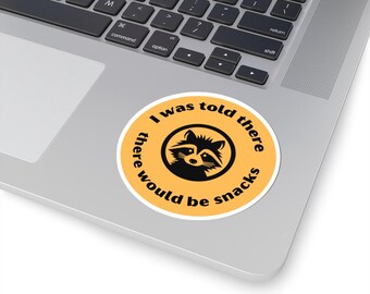 I Was Told There Would Be Snacks, Funny Raccoon Stickers, Playful Laptop Decals, Cute Animal Stickers, Snack Lover Gifts 3x3"
