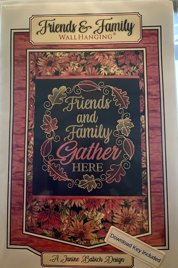 Friends & Family Wallhanging Janine Babich Machine Embroidery Pattern  Fall/Thanksgiving