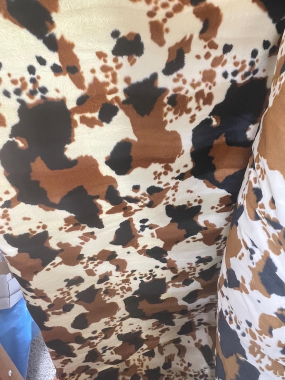 Cow print fleece fabric -BTY
