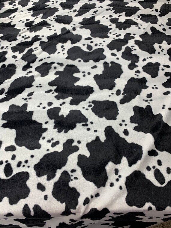 Cow print fleece fabric -bty