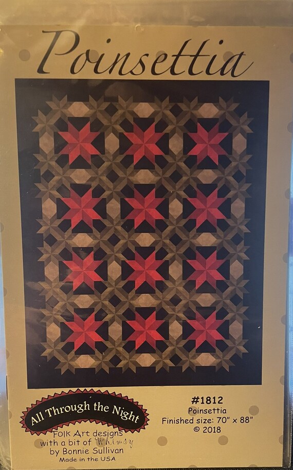 Poinsettia Quilt Pattern by All Through the Night by Bonnie Sullivan