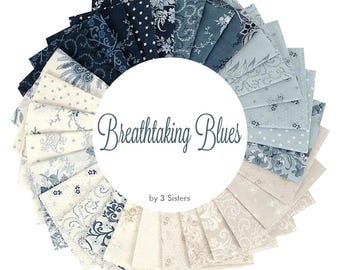 Breathtaking Blues by 3 Sisters for Moda Fabrics - 30 FQ Bundle