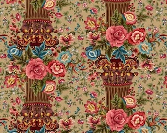 1/2 Yard - Caramel Pillar Print | Lost Gardens of Heligan | Michelle Yeo