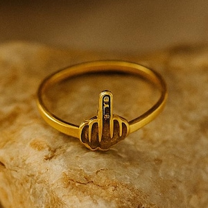 F*ck You Ring – Middle Finger Statement Jewelry, Gold Silver Ring for Bold Women