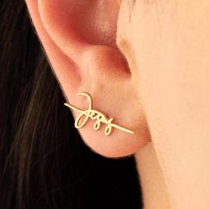 Pendiente de Jesús, Pendiente de botón de Jesús con Escritura Cristiana de Oro, Pendiente de botón de Jesús, Pendiente de botón minimalista, Regalo cristiano, Regalo para él, Regalo para mamá