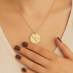 Personalized Sterling Silver Kintsugi Necklace – Japanese Wabi Sabi Inspired Pendant, Healing and Resilience Gift