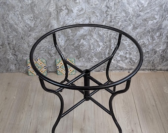 Handmade Iron Round Table Legs, Foldable Umbrella Metal Dining Table Base