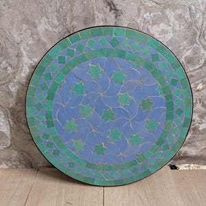 Special Design Round Caffee Moroccan Ceramic TableTop, Exquisite Moroccan Zellige Mosaic Tile Tabletop  for Indoor & Outdoor