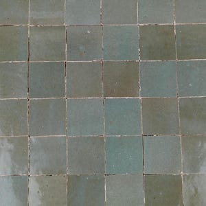 Zellige Tiles: 2&#39;&#39; Square Handmade Moroccan Bejmat Tile