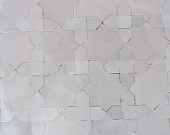 Handmade Moroccan Zellige Tile: Indoor/Outdoor Mosaic, 1 sq ft