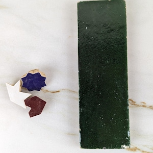 Dark Green Zellige Tiles: Handmade Moroccan Bejmat (6x2)