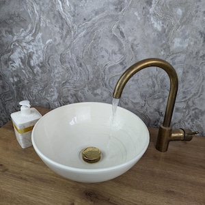 Handmade White Ceramic Wash Basin: Moroccan Bathroom Sink