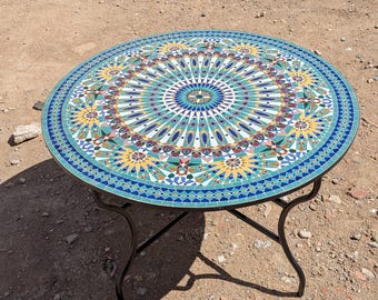 Handgefertigte marokkanische Mosaik-Tischfliesen: Dekorative Terrassen-Gartenmöbel