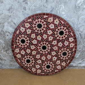 Super Magic Mosaic Table Top, Round Handmade Patio Bistro Table Top, Outdoor Garden Furniture Round Caffee Moroccan Ceramic Table Top
