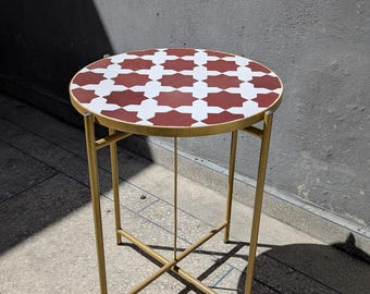 Moorish Moroccan Mosaic Side Table – Zellige Design Patio Garden Furniture