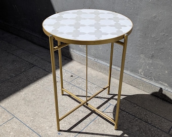 Handmade Moroccan Mosaic Side Table – Zellige Design Patio Garden Furniture