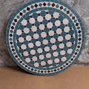Handcrafted Moroccan Mosaic Table Top: Outdoor Patio Bistro