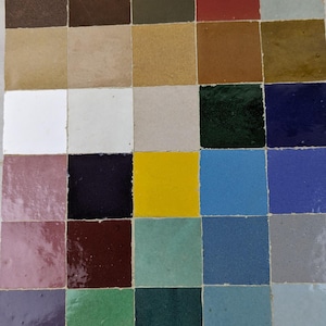 1 Square Feet Handmade Colorful Zellige 2&#39;&#39;x2&#39;&#39; - Tiles For Home Decor - Bathroom , Kitchen Floors and Walls -Outdoor & Indoor Bejmat Tiles