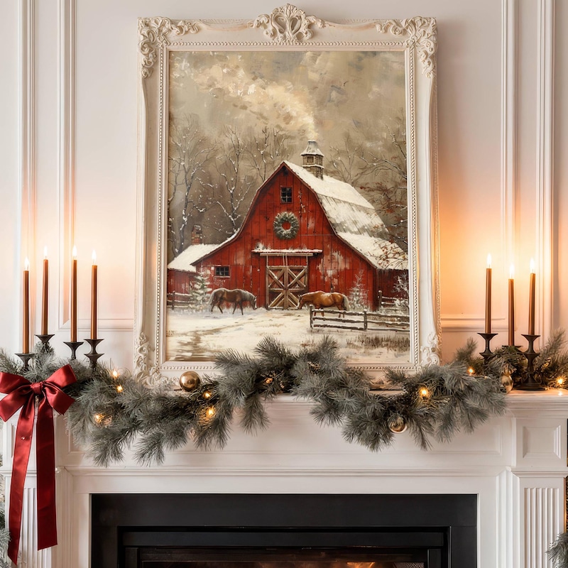 Barn and Snow Prints - Etsy