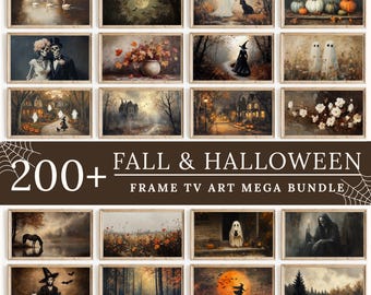Halloween & Fall Frame TV Art Mega Bundle, Autumn and Spooky Halloween TV Screensavers, Vintage and Witchy Tv Art Set, Digital Download