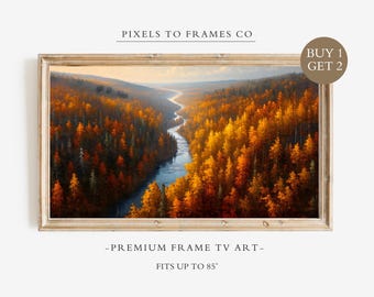 Neutral Fall Landscape Frame TV Art, Fall Trees Oil Painting, Moody Autumn TV Screensaver, Rustic Farmhouse Tv Wall Decor, Digital Download
