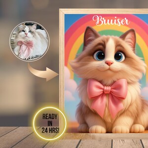 Custom Disney Style Pet Portrait, Cartoon Dog or Cat Drawing, Pet Lover Gift, Cute Pet Illustration, Pixar Style Pet Art