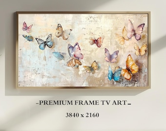Ramka TV Wiosenna Sztuka, Wiosenna Cyfrowa Pobierz, Pastelowe Motyle Cyfrowa Pobierz Ramka TV Sztuka, Samsung Frame TV Wiosenna Sztuka Ramka TV