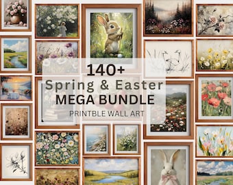 SPRING Gallery Wall Art MEGA Bundle of 140+, Wildflowers & Easter Prints, Vintage Printable Cottagecore Décor, Seasonal Home Decor
