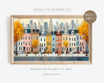 Gemütlicher Herbst Samsung Rahmen, TV Kunst, Stadtbild Herbst Dekor, Warmes Cottagecore Dekor, Neutraler Herbst Bildschirmschoner, digitaler Download